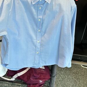 GAP Light Blue Button-Down “Big Shirt Cropped”
